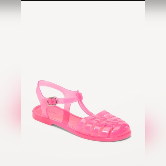 NWT Old Navy Jelly Fisherman Sandals for Girls Pink Shine Size 1Y - Picture 1 of 15